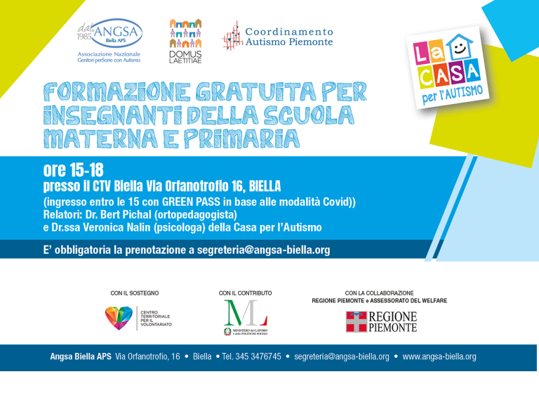 FORMAZIONE GRATUITA A INSEGNANTI SCUOLA MATERNA E PRIMARIA